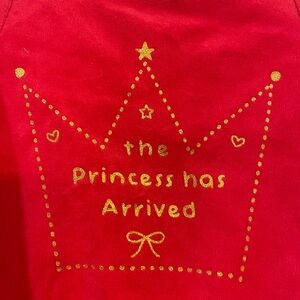 Red Velour top with Gold Crown Design and adorable matching leggings